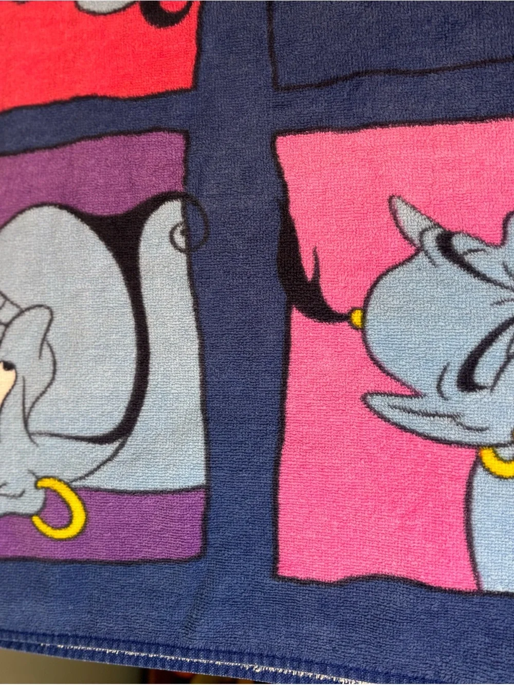 Vintage Disney Aladdin Faces of the Genie Beach Towel